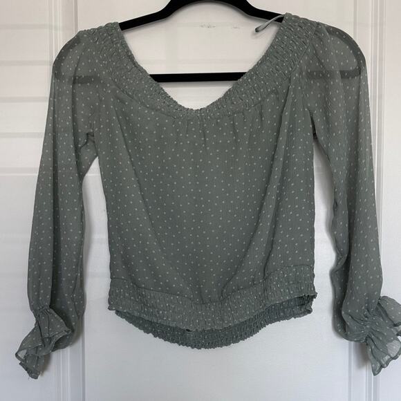 Abercrombie & Fitch Sage Green Blouse Size XS - Picture 3 of 8
